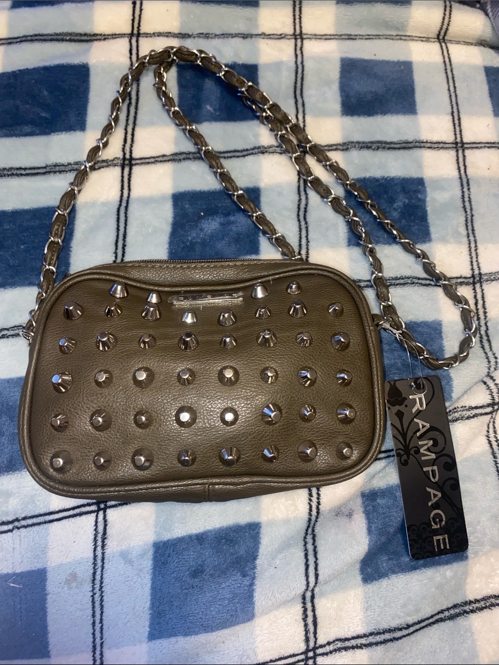 Rampage Brown Studded Chain Shoulder Crossbody